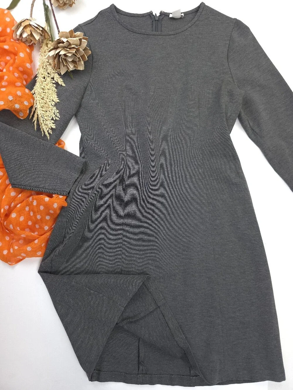 J.Crew Classic Long Sleeve Crewneck Women's Dress - Charcoal Gray Sz 10